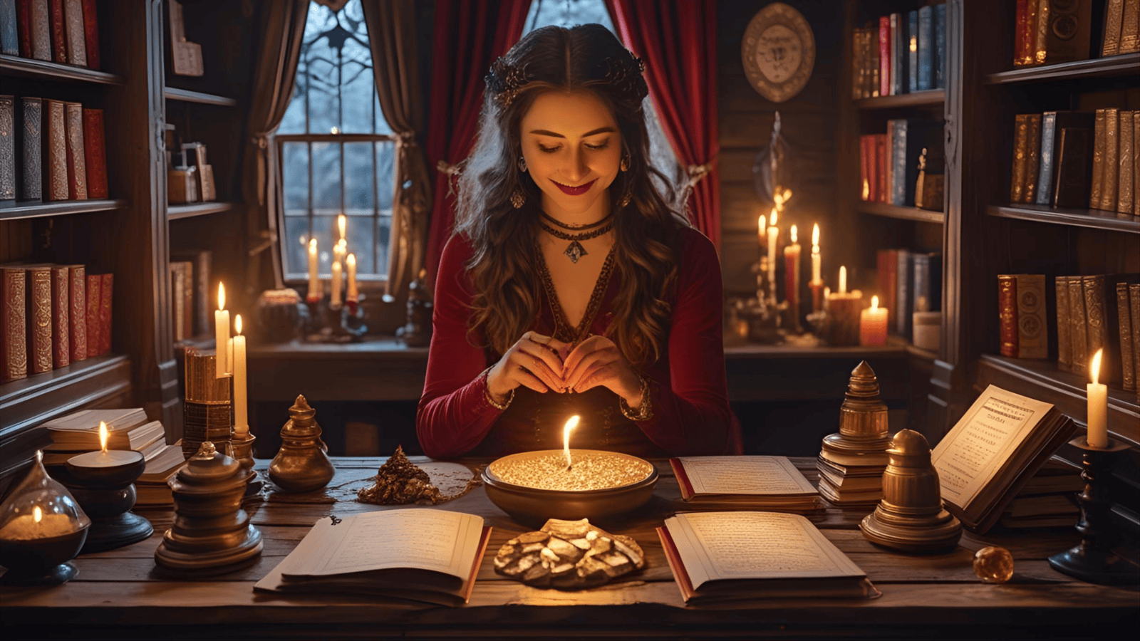 The Gilded Witch crafting magical courses and limited time offers.